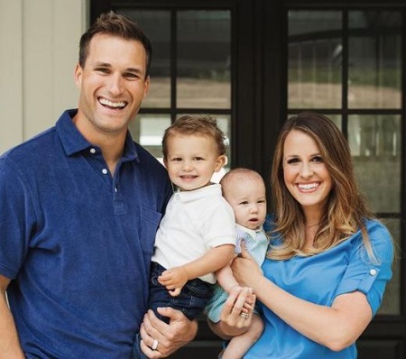 Kirk Cousins and his wife Julie Cousins with their sons Cooper Cousins and Turner Cousins 